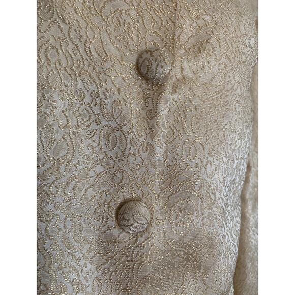 Vintage brocade jacket in gold, size M - Picture 3 of 5